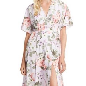 French connection floral faux wrap NTW size 8 maxi